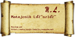 Matejcsik László névjegykártya